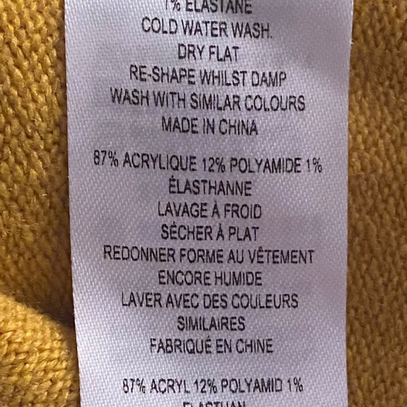 French Connection Mustard Turtleneck Sweater size Small - Picture 5 of 5